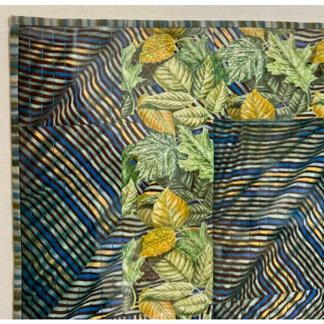 Green Gayle Fraas & Duncan Slade, Textile Art Quilt Dye Painting Tapestry Mixed Media Gayle Fraas & Duncan Slade, 2002 For Sale - Image 8 of 12