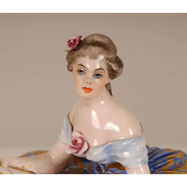 1930s Italian Porcelain and Ceramic Figurine of Lady by Guido Cacciapuoti For Sale - Image 5 of 15