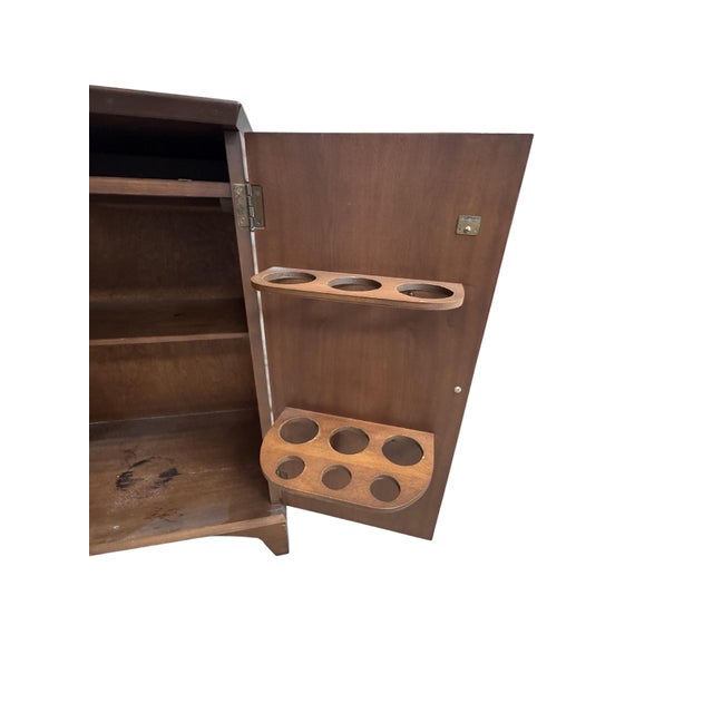 Vintage Mid-Century Modern Flip-Top Cocktail Bar Cabinet, C. 1960s For Sale - Image 10 of 16