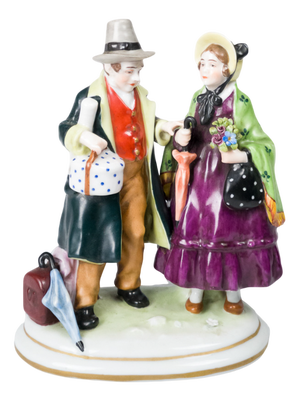 Traveling Couple Figurine from Capodimonte