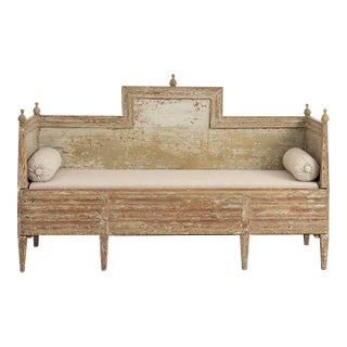 19th Century Swedish Late Gustavian Sofa Bench in Original Paint For Sale