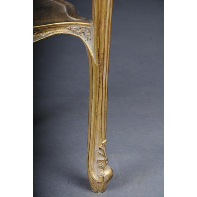 Louis XV Carved Gold Side Table with Marble Top For Sale - Image 5 of 15