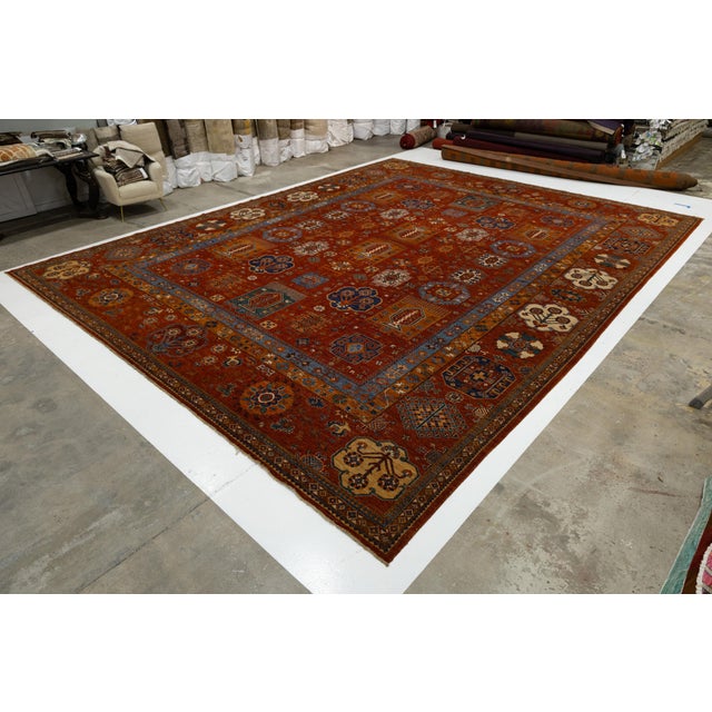 2020s Modern Turkmen Style Oversized Wool Rug With Tribal Guls and Terracotta Red Tone For Sale - Image 5 of 12