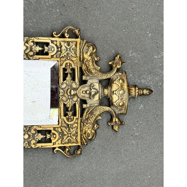 Pair of Mid 19th Century Renaissance Revival Brass Wall Sconce Mirrors For Sale In New York - Image 6 of 8