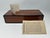 Pacific Connections hand-crafted and polished Rosewood inlay with brown lacquer keepsake box. Lift off lid (not hinged)....