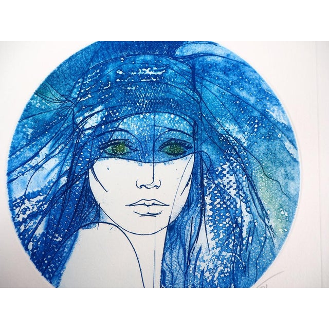 Jean Baptiste Valadie, The Blue Scarf, Original Engraving For Sale - Image 6 of 8