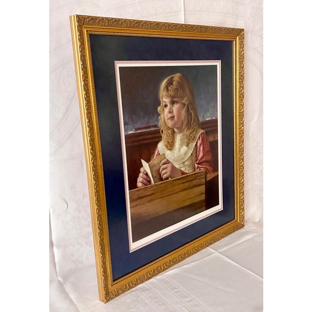 Vintage Jim Daly Signed & Numbered Limited Edition Americana Print “Secret Admirer” Exquisitely Framed and Double Matted Excellent Condition. For Sale - Image 17 of 18