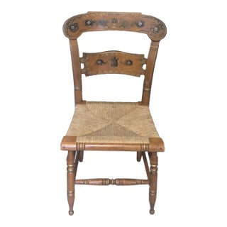 Vintage Classic Circa 1970s Ethan Allen Button Back Hitchcock Style Side Chair For Sale