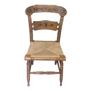 Vintage Classic Circa 1970s Ethan Allen Button Back Hitchcock Style Side Chair