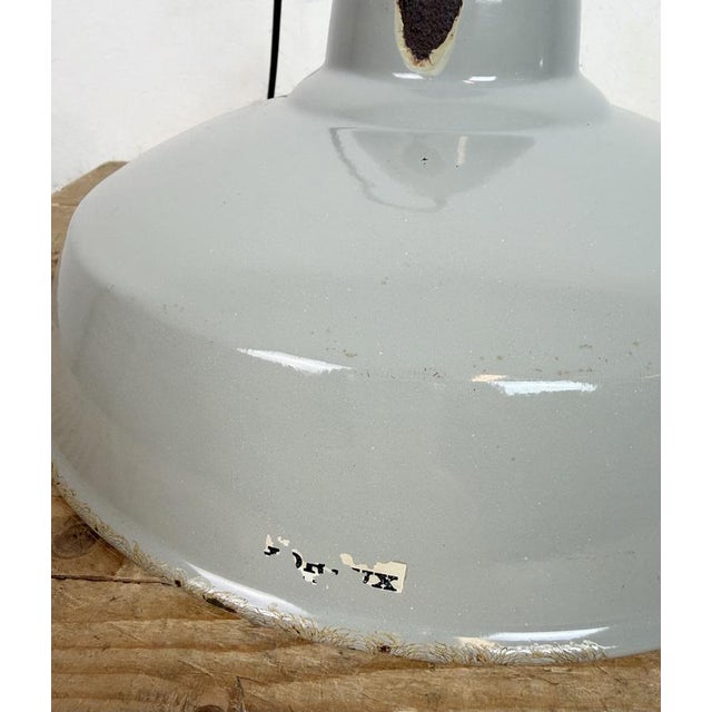 Industrial Grey Enamel Pendant Lamp from Thorlux, 1960s For Sale - Image 12 of 18