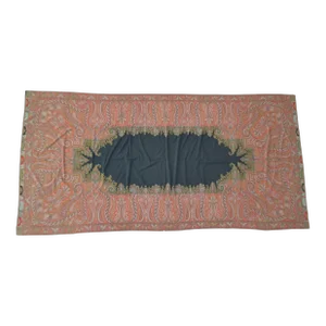 Very Large 1890s Scottish Wool Jacquard Paisley Piano Shawl or Throw -