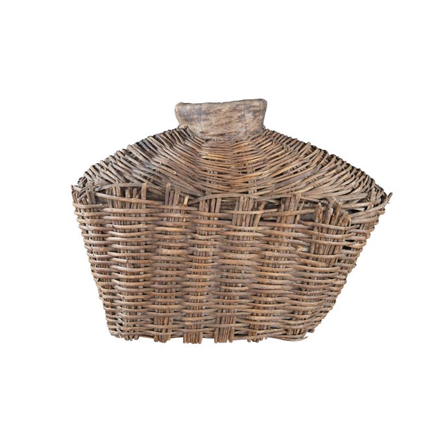 Chinese Early 20th Century Antique Chinese Woven Willow Oil Container Food Storage Basket Vessel Jar For Sale - Image 3 of 10