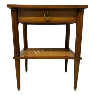 Mid 20th Century Baker Rattan End Table For Sale