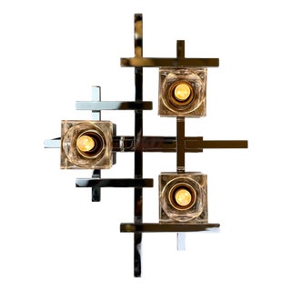 Cubic Wall Lamp attributed to Gaetano Sciolari, 1970s For Sale