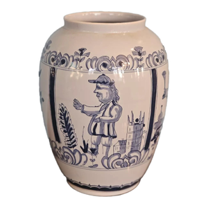 Vintage Williamsburg Delft Large Vase Made by Oud in Holland C 49 "London Jar"