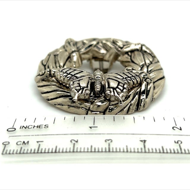 John Hardy Estate Butterfly + Bamboo Brooch & Scarf Clip Rhodium Plated JH1 TRUSTED SELLER SINCE 2002 PLEASE SEE OUR...