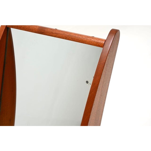 Vintage Table Top Vanity Mirror in Teak, 1950 For Sale - Image 10 of 11