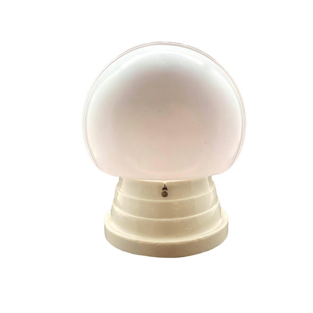Art Deco 1930s Ceramic & Glass Wall Sconce For Sale - Image 3 of 9