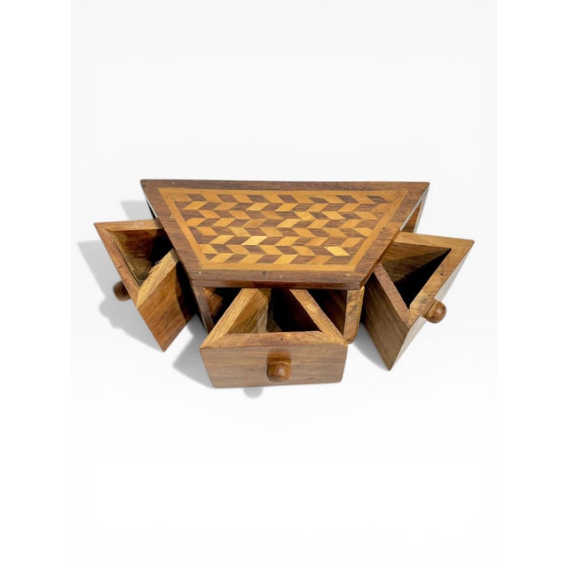 Vintage Folk Art Inlaid Spice Box – Mid 20th Century Cabin / Outsider Art For Sale - Image 10 of 14