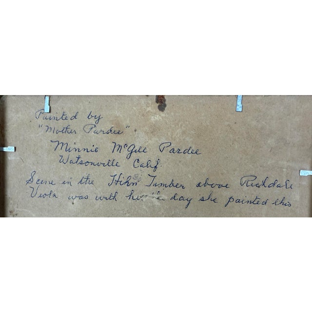 "Redwoods Richdale Corralitos" 1912 Original Watercolor by Minnie MaGill Pardee For Sale In Monterey, CA - Image 6 of 6