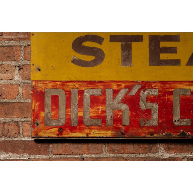 Vintage "Dick's Club" Painted Wood Sign For Sale In Chicago - Image 6 of 8