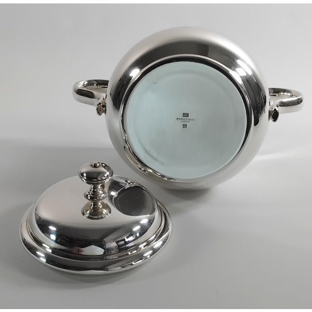 Christofle 1960s Mid-Century Modern Christofle Silver-Plated Sugar Bowl - Albi Collection For Sale - Image 4 of 5