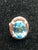 Blue Bochic “Orient” Vintage Ruby & Blue Topaz Ring - 18K Gold & Silver Circa “90s” For Sale - Image 8 of 14