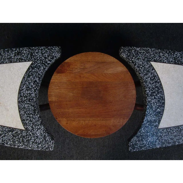 Marble and Walnut Coffee Table in the Style of Adrian Pearsall For Sale - Image 9 of 11