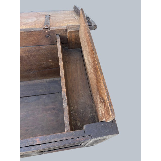 An original Oak Blanket Box from 168's0 England. Hand carved to the front. Simple blanket chest design from the late 17th....