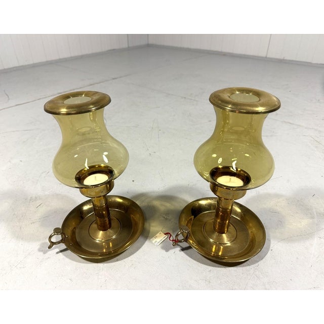 Metal Danish Brass Candleholders from Peter Jensen, 1960s, Set of 2 For Sale - Image 7 of 17