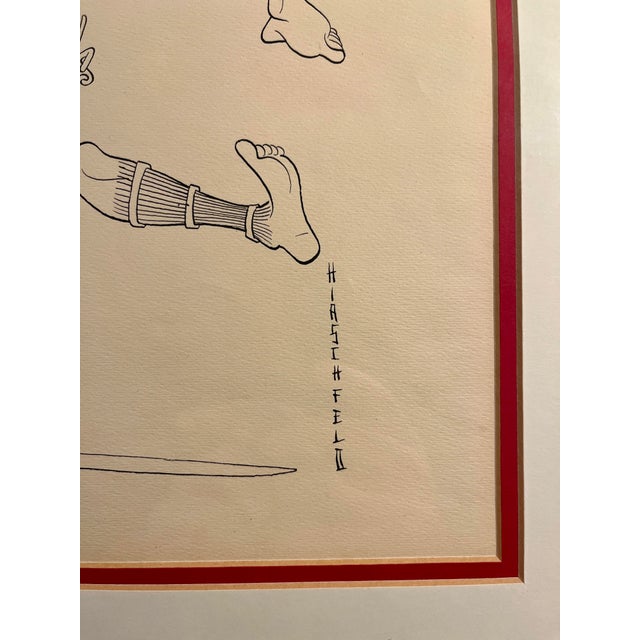 Contemporary 1990s Vintage Al Hirschfeld Samurai Facsimile Signed Lithograph, Framed For Sale - Image 3 of 5
