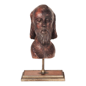 Antique Santos Head, Possibly Spanish Colonial, 19th Century or Earlier