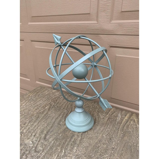 French Country Vintage French Country Gray Iron Garden Armillary Sundial For Sale - Image 3 of 11