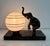 Glass French Art Deco Table Lamp with Elephant Sculpture and Pink Sphere, 1950s For Sale - Image 7 of 9
