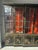 Late 20th Century Black Lacquered Chinoiserie Breakfront China Display Cabinet For Sale - Image 4 of 4