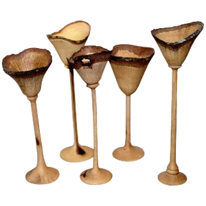 Set of Five Hand-Turned Wood Cups by Paul Maurer