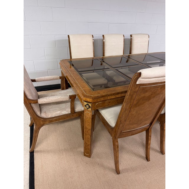 Wood Neoclassical Dining Table and 8 Chairs From Mastercraft For Sale - Image 7 of 18