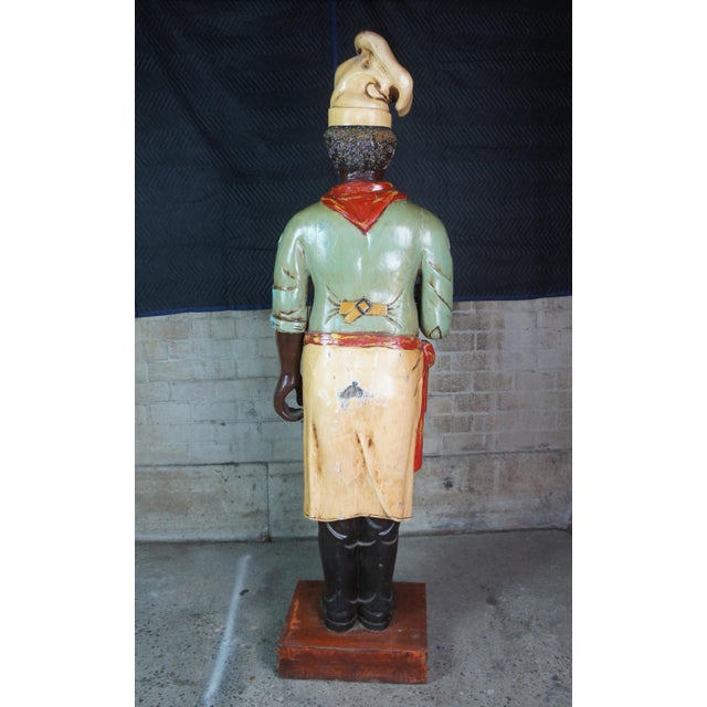Mid 20th Century Monumental Life Size French Carved Folk Art Restaurant Chef Baker Statue 87" For Sale - Image 10 of 12