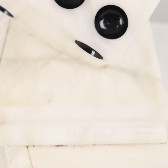 Stone Vintage Alabaster Dice Paperweight Figurine For Sale - Image 7 of 14