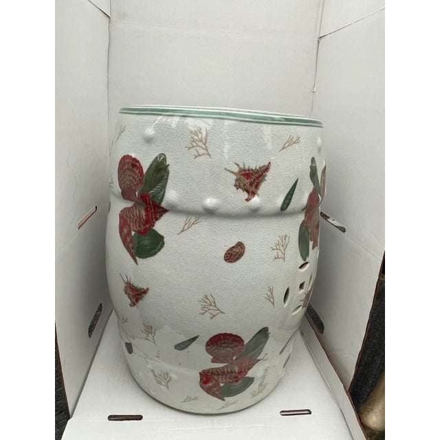 1970s Vintage Garden Seat with Shell Motif For Sale - Image 4 of 13