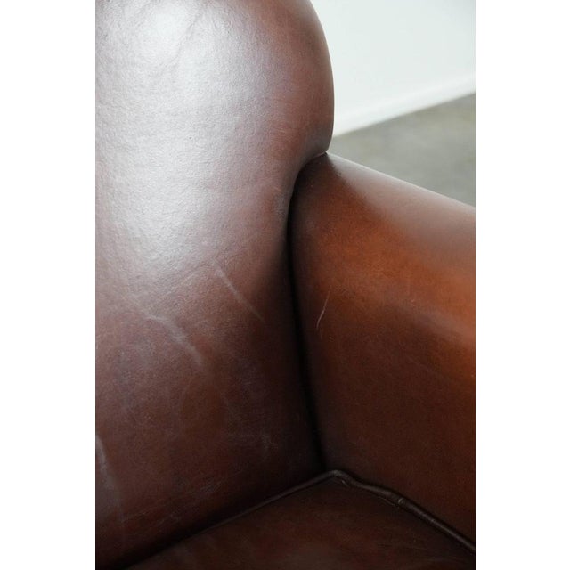 Art Deco Club Chair in Sheepskin Leather For Sale - Image 11 of 14