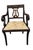 Hollywood Regency Set of Six Regency Style Ebonized and Parcel-Gilt Lyre Back Dining Chairs For Sale - Image 3 of 9
