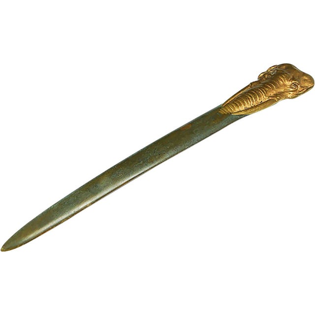 Art Nouveau Bronze Figurative Letters Opener, 1890s For Sale - Image 5 of 5