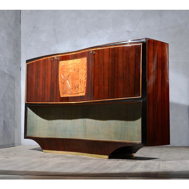Brown Mid-Century Art Deco Italian Walnut Cabinet from Vittorio Dassi, 1940s For Sale - Image 8 of 15
