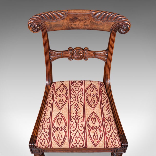 Wood Pair of Antique Hall Chairs, English, Reception Seat, Morning Room, William IV For Sale - Image 7 of 12