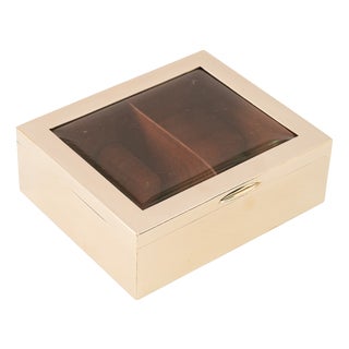 Vintage Brass Cigar Box, 1920s For Sale