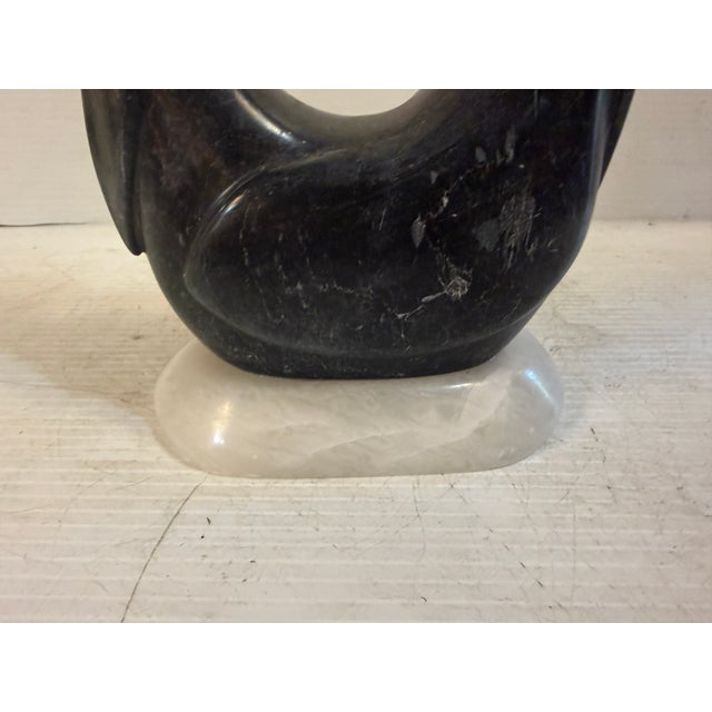 Stone Vintage Black and White Abstract Marble Sculpture - Signed For Sale - Image 7 of 9