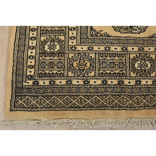 Bokhara Rug 6’3” X 9’2” Beige Wool Tribal Hand-Knotted Oriental Carpet For Sale - Image 9 of 12