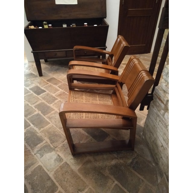 Brown Chestnut & Vienna Straw Living Room Set, Set of 3 For Sale - Image 8 of 17