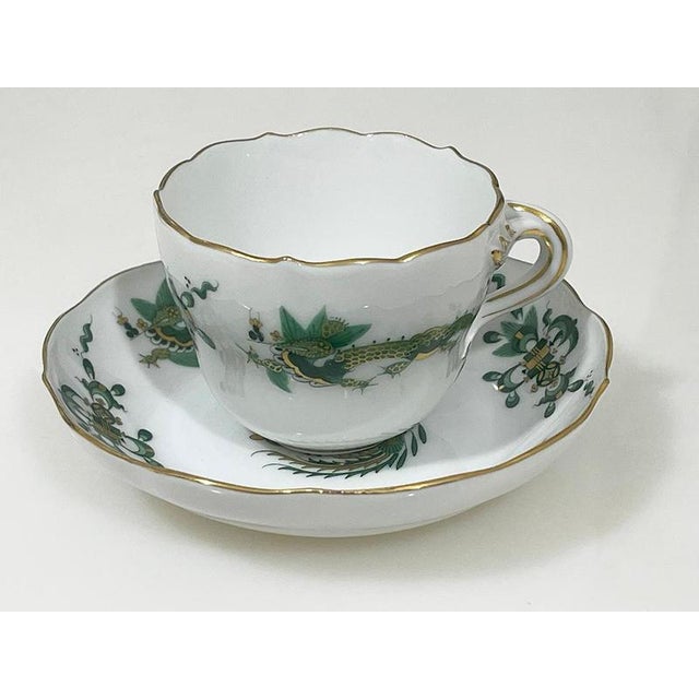 Blue Porcelain Rich Court Dragon Cups and Saucers from Meissen, Germany, 1960s, Set of 12 For Sale - Image 8 of 13